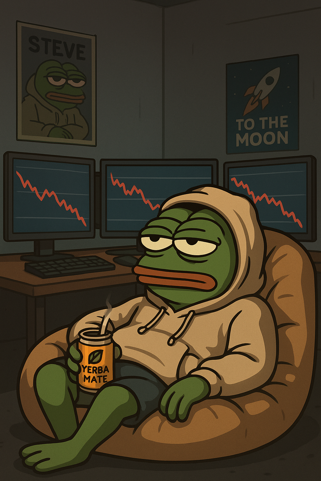 Steve chilling with charts dumping